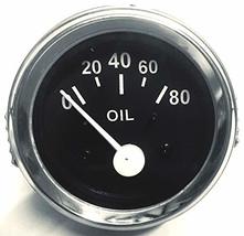 Electrical Oil Pressure Gauge set in Black Face 2&quot; / 52mm in chrome bezel - $32.57
