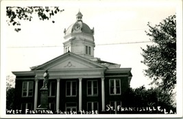 RPPC St Francisville LA West Feliciana Parish Courthouse Confederate Statue S19 - £24.40 GBP