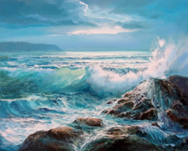 Waves against Rocks Paint by Numbers Kit - £19.17 GBP