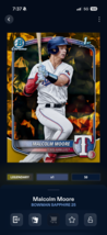 [DIGITAL CARD] TOPPS BUNT Malcolm Moore - Bowman Gold Sapphire /50 Legen... - $5.93