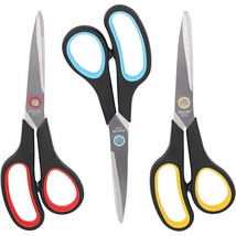 Scissors,8&quot; All Purpose Scissors Heavy Duty Bulk 3-Pack Ergonomic Comfor... - £10.45 GBP