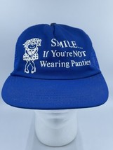 Vtg Humorous Hat Snapback Mesh Trucker Cap Smile If You’re Not Wearing G... - £13.11 GBP