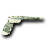 Dollar Origami GUN Made with REAL MONEY Handmade Cash Art Pistol Gift Idea - $275.23 MXN+