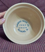 Vtg Pottery Bowl Advertising Farmers GRAIN COMPANY Belmond, IA - £47.58 GBP