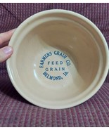 Vtg Pottery Bowl Advertising Farmers GRAIN COMPANY Belmond, IA - £48.80 GBP