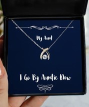 Funny Aunt Wishbone Dancing Necklace, I Go by Auntie Now, Beautiful Gifts - £39.12 GBP
