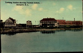 Postcard Training Station Showing Yeoman School Newport RI Rhode Island BK55 - £9.27 GBP
