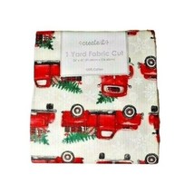 Red Truck and Tree Sewing Fabric Snowflake Precut 36 x 42-in Apparel Quilt Craft - £8.53 GBP