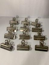 12 Vintage Boston Metal Clips No 3 Hunt MFG. Co. Statesville, N.C. Group-11 - £23.70 GBP