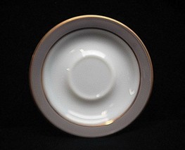 Old Vintage Gray by Pyrex 6&quot; Saucer Plate Gray Band White Center Gold Ba... - $8.90