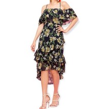 NEW Women&#39;s Tropical Print Cold Shoulder Hi Lo Dress Size M - £18.86 GBP
