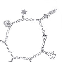 Ladies Silver Bracelet With Seven Charms 7&quot; - $88.11