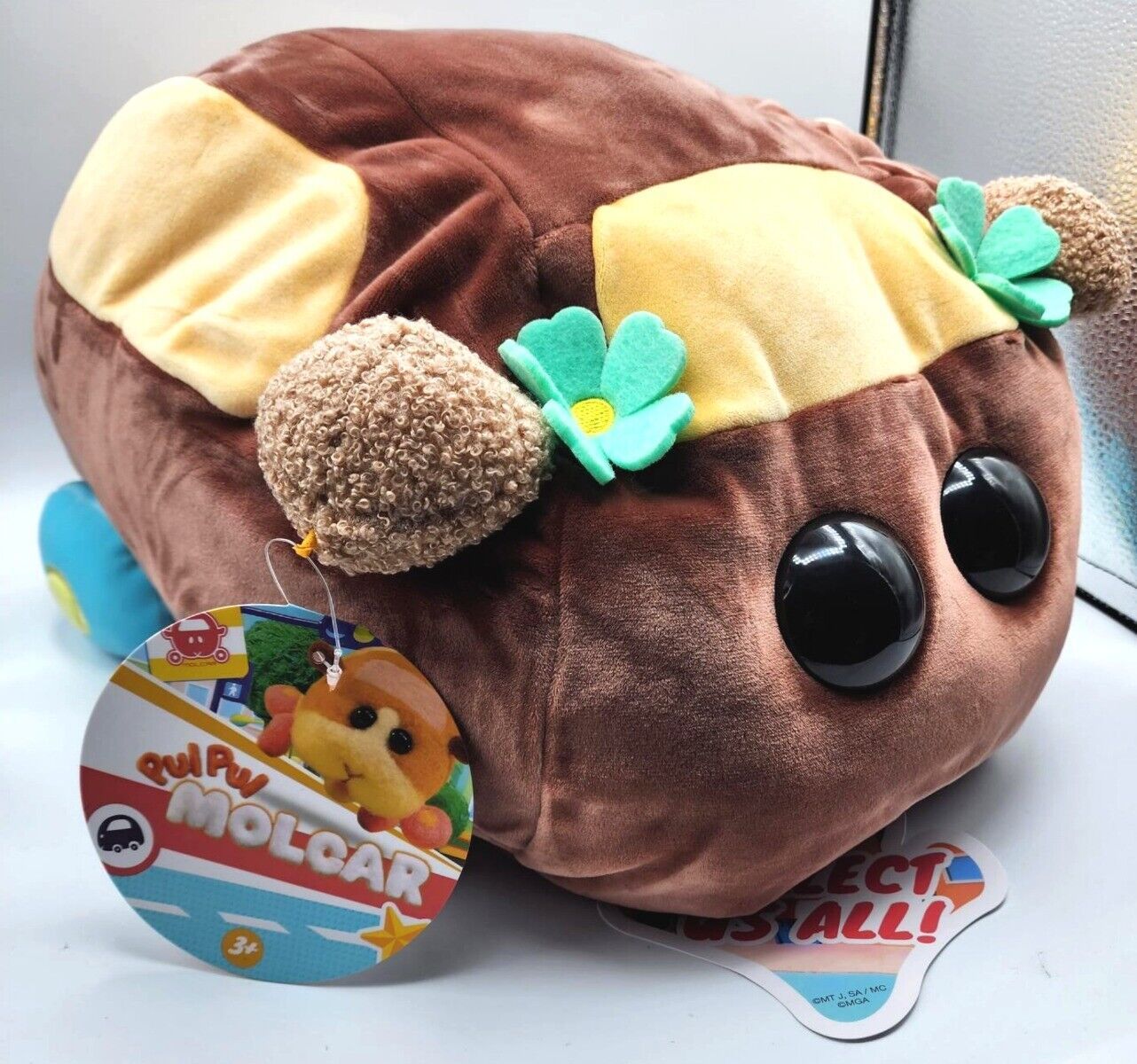 16"Pui Pui Molcar Choco Ultrasoft Stuffed Animal Guinea Pig Toy Car Pillow Large - $32.97