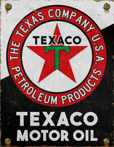 Texaco Gas Oil Star Logo Service Garage Retro Vintage Wall Décor Metal Tin Sign - £12.65 GBP