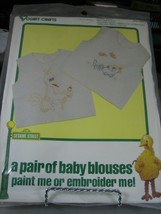 Vogart 9412 Sesame Street Big Bird & Grover Embroidered Baby Blouses Pattern - $28.14