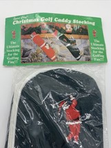 Christmas Golf Caddy Stocking Santa Green 19”x 6” Vtg Retro Sport Golf Bag - £13.44 GBP