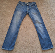 BKE Jeans Mens 28S X30 Distressed Buckle Aiden Straight Leg Blue Denim Low Rise - £21.41 GBP