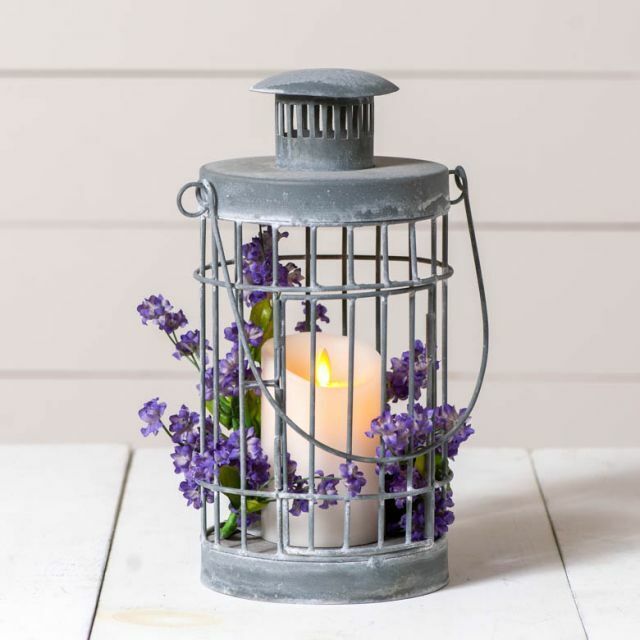 Round Cage Lantern in Weathered Zinc - $48.00