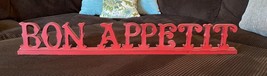 Vintage Hallmark Bon Appetit Wooden Kitchen Sign Table Counter Decor Wood 40&quot; - £87.68 GBP