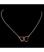 Interlock Hearts Sterling Silver Rose Gold Necklace 19” - $27.74 CAD