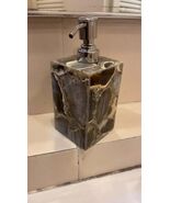 Natural Agate Soap Dispenser Vanity Top Bathroom Decorative Golden Pump ... - €221,13 EUR