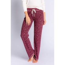 PJ Salvage Womens My Friend Spot Spots Pajama Lounge Pants Burgundy XS - $24.06