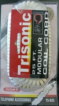 25Ft. Ivory Generic Curly Coil Handset Phone Cord Receiver Telephone Spi... - $5.87