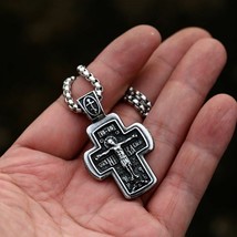 Vintage Pendant Crucifix Catholic Cross Christian Ancient Style Necklace... - £12.74 GBP