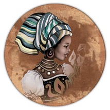 African Woman Portrait Profile : Gift Coaster Ethnic Art Black Culture Ethno - £4.00 GBP