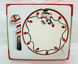 Fitz and Floyd Cheers 78/336 Christmas Snowman Snack Plate & Cheese Spreader - $19.99