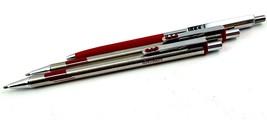 3 Vintage Paper Mate Double Heart Ballpoint Pens Red (Design) &amp; Silver Needs Ink - £62.95 GBP