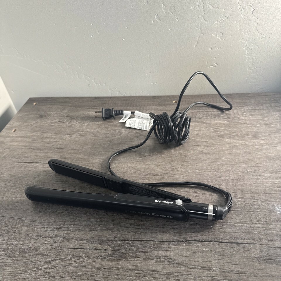 BaByliss PRO #BP9557 Porcelain Ceramic Plate Black Flat 1" Straightening Iron Item image 5