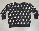 Forever 21 Women's Charcoal Gray Cats Allover Print Sweatshirt Medium Top - $14.84