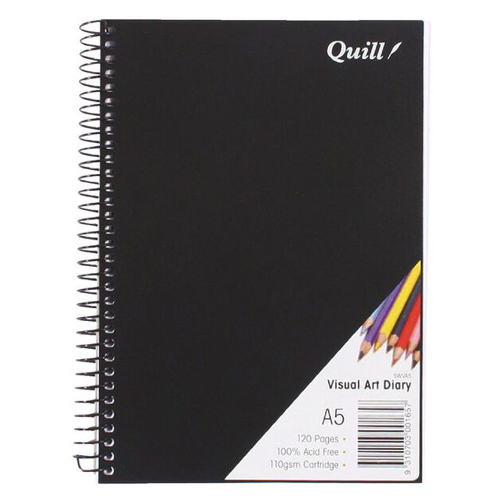 Quill A5 Spiral Visual Art Diary (Black) - $21.82