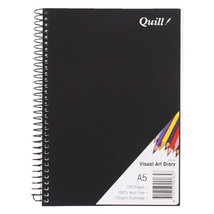 Quill A5 Spiral Visual Art Diary (Black) - £16.87 GBP