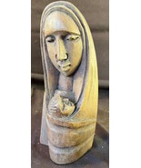 Vintage Wood Carving Art Carved Sculpture Statue Religious Madonna Mary ... - $43.01 CAD