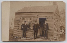 Mennonite Men RPPC  One Room House School Shack c1900s Jesse Yould Postcard G21 - £15.94 GBP