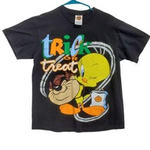 Halloween Trick Or Treat Tweety Bird &amp; Taz Looney Tunes Shirt SZ L Singl... - $32.62