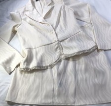 Ruby Rox Dress Suit Sz 11 Cream Ivory White Zebra Texture Print 2Pc Jacket Skirt - £25.65 GBP
