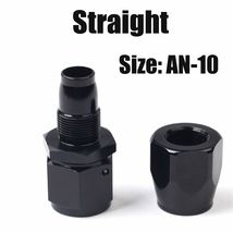 Black AN10 10-AN Straight Swivel Fuel Oil Air Gas Hose End Fitting Adaptor - £4.31 GBP