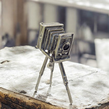 Vintage Italian Handmade Genuine Silver RARE Tripod Camera Figurine Miniature - £85.49 GBP