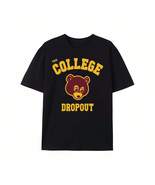 College Dropout T Shirt Men Black Music Printed Gift Short Sleeve Casual Tee Mal - $9.99