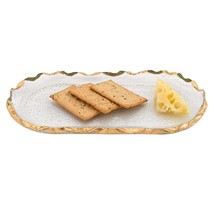 14 Glass Oval Edge Gold Leaf Platter - £79.91 GBP