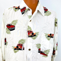 Hawaiian Aloha 3 XL Shirt Surfboards 57 Chevy Car Ford Cruiser Palm Leaves - £35.40 GBP
