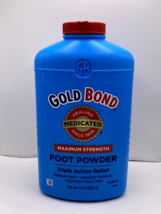 Gold Bond Maximum Strength Foot Powder 10 Ounce With Talc Talco - £23.59 GBP
