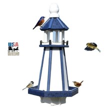 27&quot; LIGHTHOUSE BIRD FEEDER - 4.5 qt Blue Nautical Weatherproof Recycled ... - $299.97