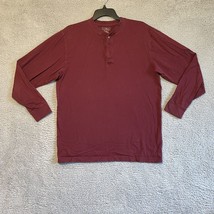 L.L.Bean Sweater Mens Medium M Tall Long Sleeve 1/4 Button Pullover Maroon - $16.34