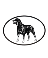 Rottweiler Decal - Dog Breed Oval Vinyl Black &amp; White Window Sticker - £3.19 GBP