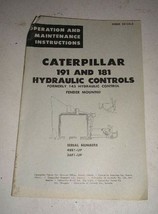 Caterpillar Cat 191 181 143 Hydraulic Controls Operation Manual - $17.88
