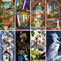 5D Diamond Painting Kit Dragon Wolf Animal Embroidery Cross Stitch DIY Wall Art - £7.18 GBP